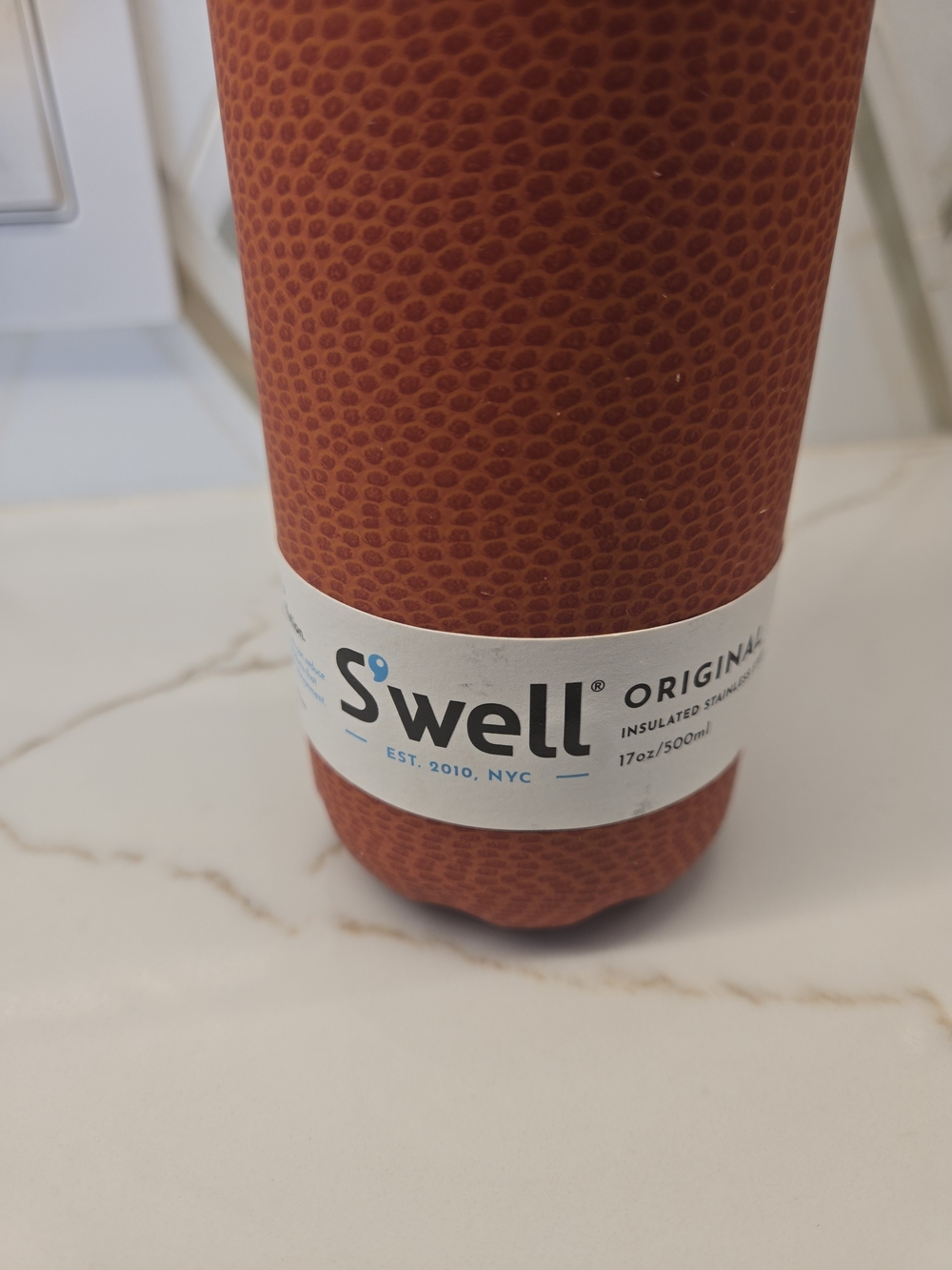 S'well Orange Basketball Textured Look Stainless Steel Water Bottle - Picture 2 of 3